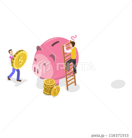3D Isometric Flat  Illustration of Financial Investment. Item 1 116371553