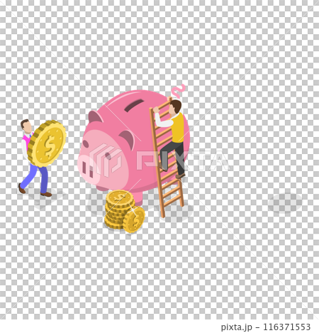 3D Isometric Flat  Illustration of Financial Investment. Item 1 116371553