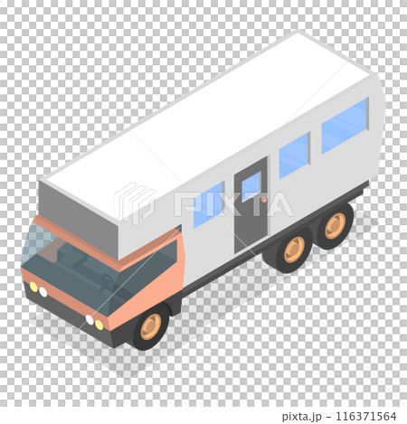 3D Isometric Flat  Set of Caravan Trailers. Item 2 116371564