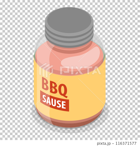 3D Isometric Flat  Set of Hot Sauces. Item 3 116371577