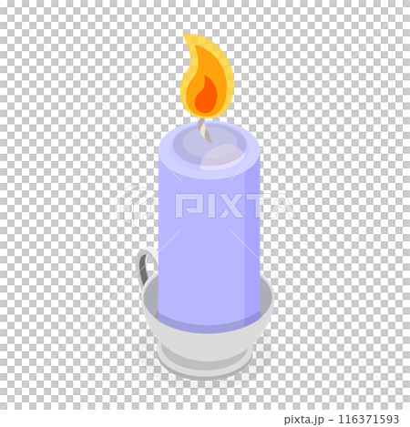 3D Isometric Flat  Set of Candlesticks. Item 4 116371593