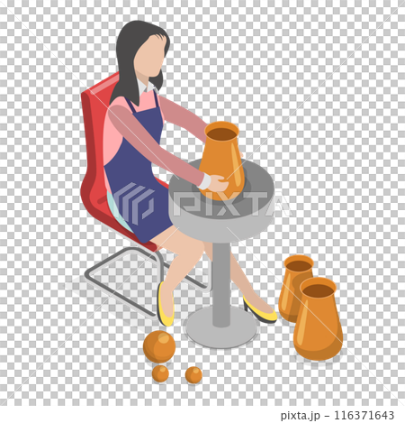 3D Isometric Flat  Set of Creative Professions People. Item 1 116371643