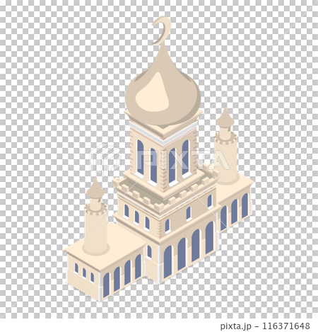 3D Isometric Flat  Set of Muslim Islam Items and People. Item 3 116371648