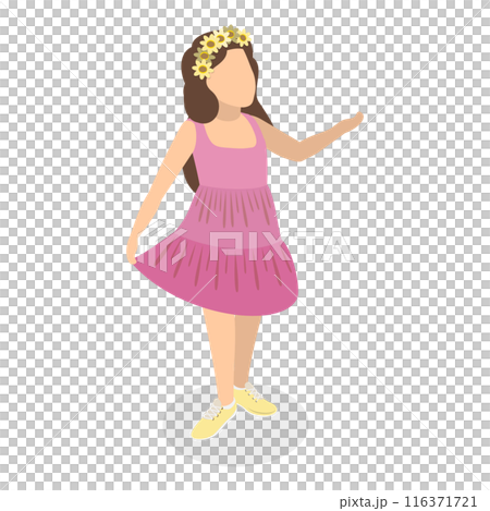 3D Isometric Flat  Set of Singing Children. Item 4 116371721