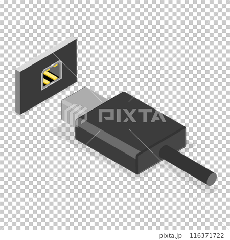 3D Isometric Flat  Set of USB Types. Item 4 116371722