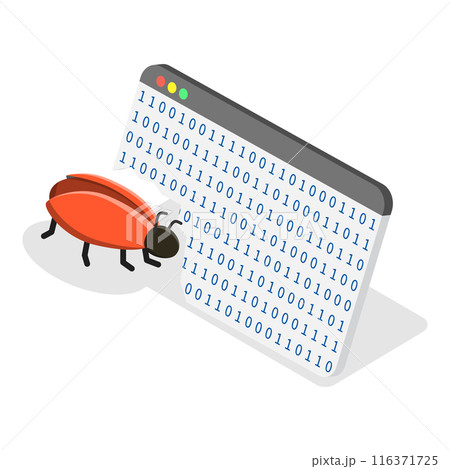 3D Isometric Flat  Set of Hacker Icons. Item 8 116371725