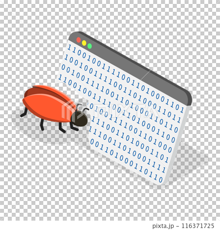 3D Isometric Flat  Set of Hacker Icons. Item 8 116371725