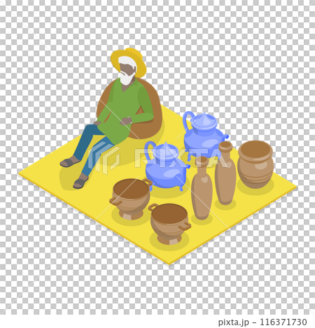 3D Isometric Flat  Illustration of Eastern Bazaar. Item 2 116371730