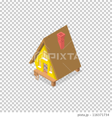 3D Isometric Flat  Set of Lodges. Item 2 116371734