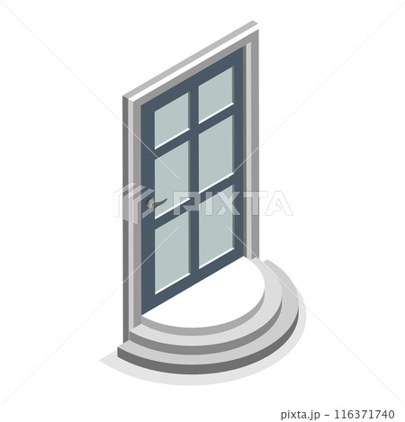 3D Isometric Flat  Set of Doors. Item 5 116371740
