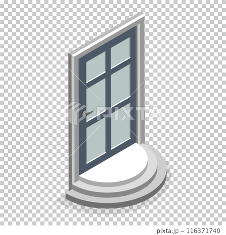 3D Isometric Flat  Set of Doors. Item 5 116371740