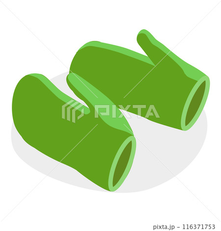 3D Isometric Flat  Set of Gloves. Item 1 116371753