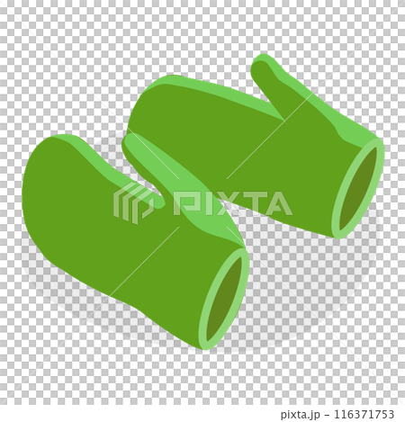 3D Isometric Flat Set of Gloves. Item 1 3D Isometric Flat Set of Gloves. Item 1 116371753