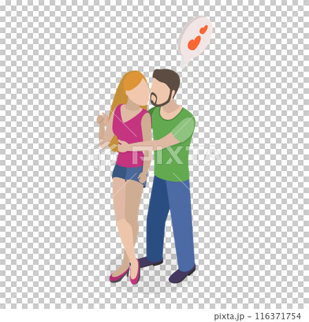 3D Isometric Flat Set of Happy Love Couples. Item 2 3D Isometric Flat Set of Happy Love Couples. Item 2 116371754