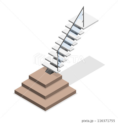 3D Isometric Flat  Set of Staircases. Item 2 116371755