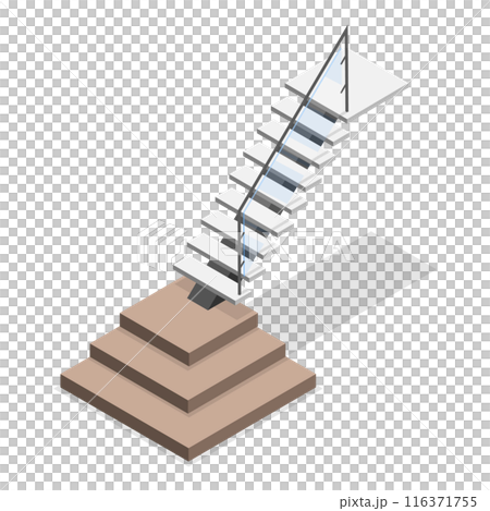 3D Isometric Flat  Set of Staircases. Item 2 116371755