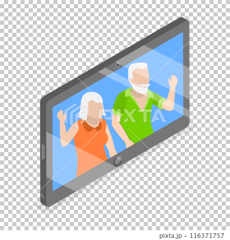 3D Isometric Flat  Set of Intercom Equipment Items. Item 3 116371757