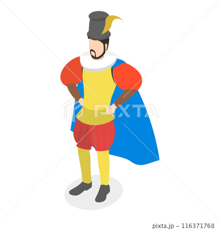 3D Isometric Flat Set of Renaissance Characters. Item 2 3D Isometric Flat Set of Renaissance Characters. Item 2 116371768