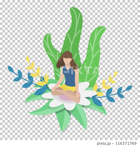 3D Isometric Flat  Illustration of Wellbeing. Item 1 116371769