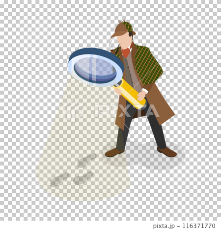 3D Isometric Flat Set of Inspector Holmes Characters. Item 3 3D Isometric Flat Set of Inspector Holmes Characters. Item 3 116371770
