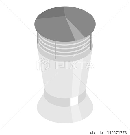 3D Isometric Flat  Set of Air Duct System Items. Item 2 116371778