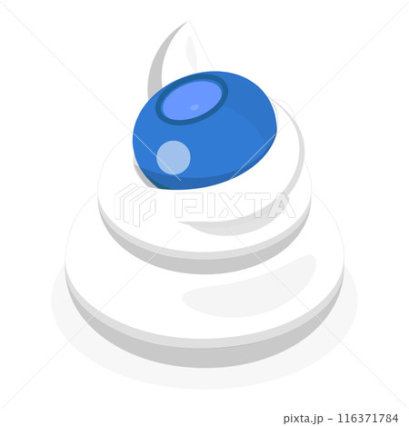 3D Isometric Flat Set of Whipped Cream with Berries. Item 2 3D Isometric Flat Set of Whipped Cream with Berries. Item 2 116371784