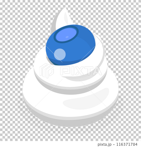 3D Isometric Flat  Set of Whipped Cream with Berries. Item 2 116371784