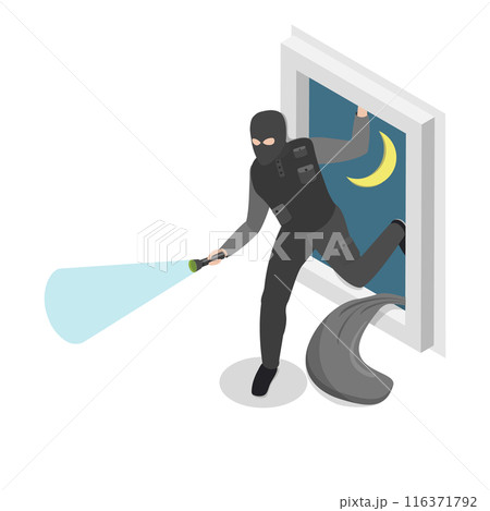 3D Isometric Flat  Set of Criminal Set. Item 2 116371792