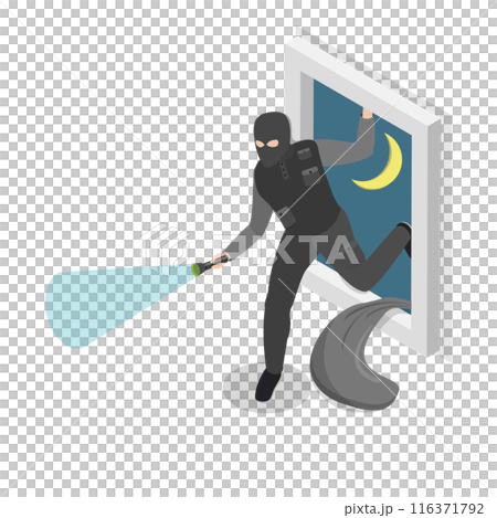 3D Isometric Flat  Set of Criminal Set. Item 2 116371792