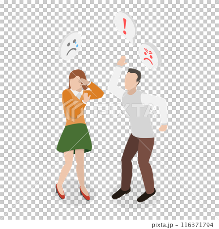 3D Isometric Flat Illustration of Domestic Violence. Item 2 3D Isometric Flat Illustration of Domestic Violence. Item 2 116371794