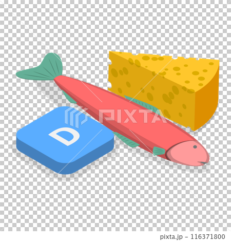 3D Isometric Flat  Illustration of Vitamins And Minerals. Item 7 116371800