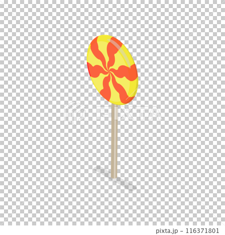 3D Isometric Flat  Set of Candies. Item 1 116371801