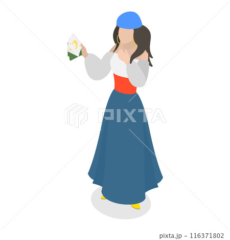 3D Isometric Flat  Set of Fortune Tellers. Item 3 116371802