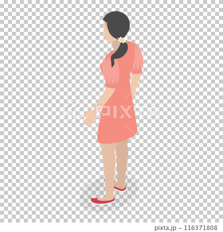 3D Isometric Flat  Set of Summertime Dresses. Item 1 116371808