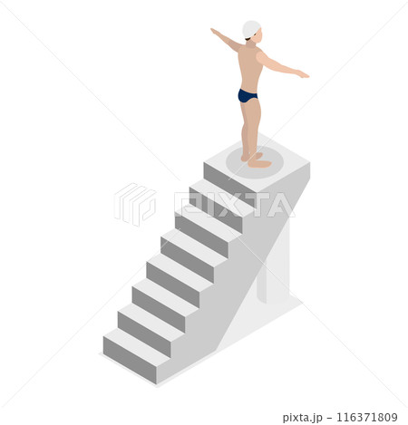3D Isometric Flat Set of Pool Swimmers. Item 7 3D Isometric Flat Set of Pool Swimmers. Item 7 116371809