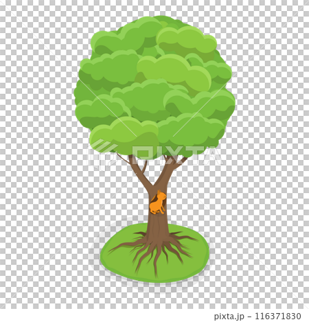3D Isometric Flat  Set of Wild And Domestic Animals With Homes. Item 2 116371830