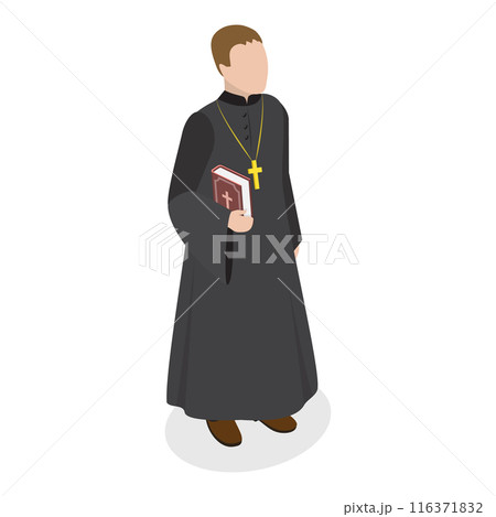 3D Isometric Flat  Set of Religious Leaders. Item 5 116371832