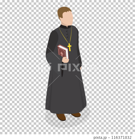 3D Isometric Flat  Set of Religious Leaders. Item 5 116371832