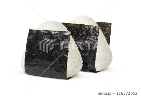 おにぎり イラスト リアル 白バック 116372052