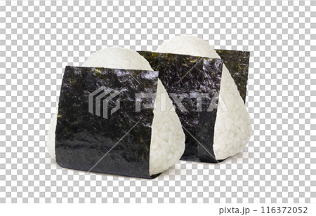 おにぎり イラスト リアル 白バック 116372052