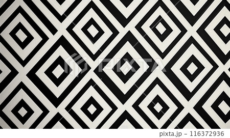 Elegant black and white geometric pattern with squares apparent uneven to each other 116372936