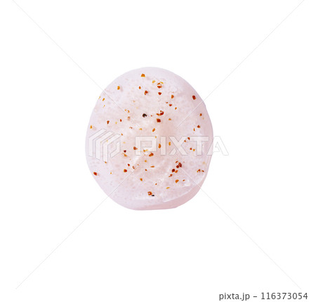 Face exfoliating scrubber swatch texture isolated on white background. Gel skincare cosmetic product texture for design. Face exfoliating scrubber swatch texture isolated on white background. Gel skincare cosmetic product texture for design. 116373054
