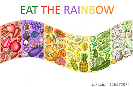 Color rainbow diet infographics. Color rainbow diet infographics. 116373074