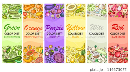 Healthy color diet vertical banners 116373075