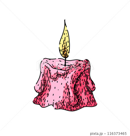 fire candle sketch hand drawn vector 116373465