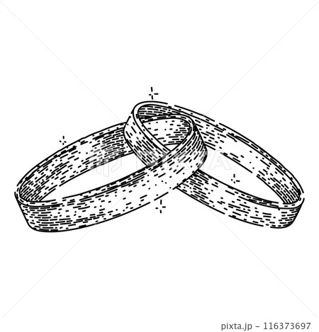 golden ring wedding sketch hand drawn vector golden ring wedding sketch hand drawn vector 116373697