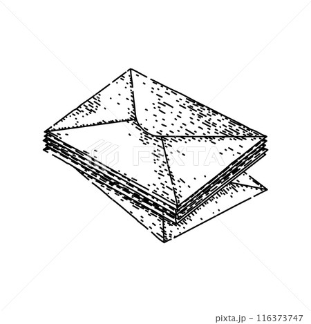 post mail paper sketch hand drawn vector 116373747