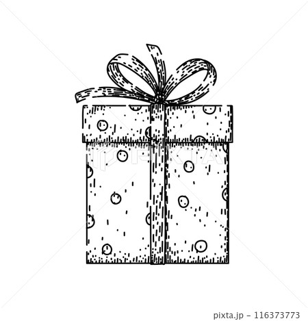 present gift box sketch hand drawn vector present gift box sketch hand drawn vector 116373773
