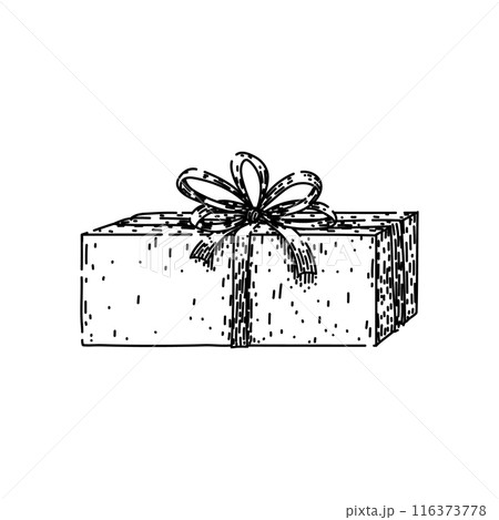 ribbon gift box sketch hand drawn vector ribbon gift box sketch hand drawn vector 116373778