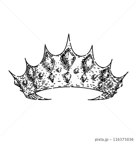king crown queen sketch hand drawn vector 116373836